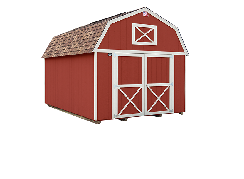 Cook Portable Warehouse - Lofted Barn - Painted Desert Roof - Red Siding
