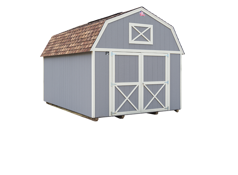 Cook Portable Warehouse - Lofted Barn - Painted Desert Roof - Grey Siding