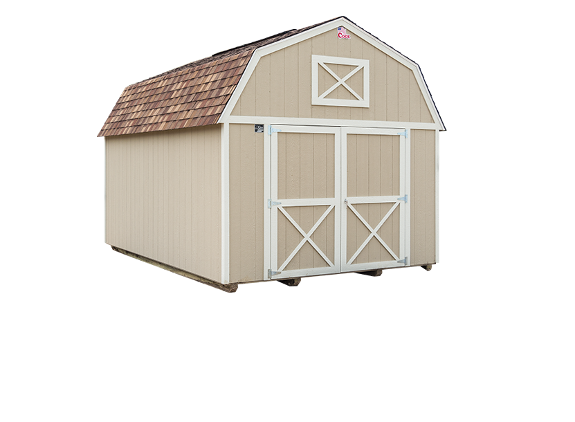 Cook Portable Warehouse - Lofted Barn - Painted Desert Roof - Tan Siding